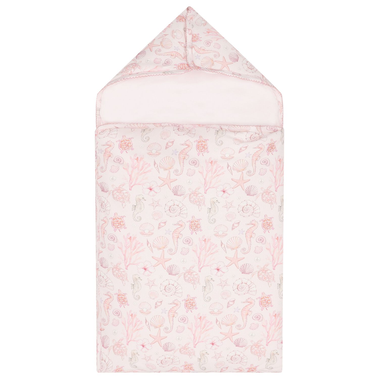 Baby Girls Pink Coral Shells Baby Nest, 1, hi-res