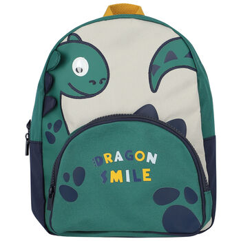 Younger Boys Green Dinosaur Backpack ( 27CM )