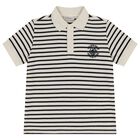 Boys Ivory & Black Logo Polo Shirt, 1, hi-res