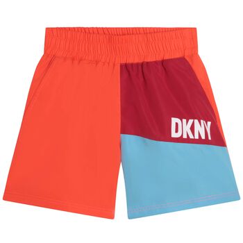 Boys Red Logo Swim Shorts
