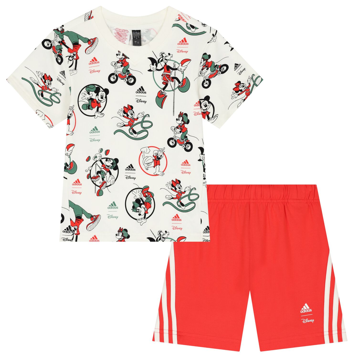 Ivory & Red Disney Logo Shorts Set, 1, hi-res image number null