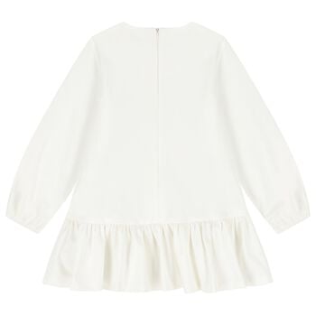 Girls Ivory Geo Map Bow Dress