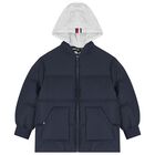 Boys Navy Blue & Grey Logo Puffer Jacket, 1, hi-res