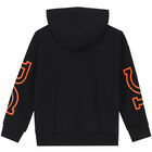 Boys Black Logo Hooded Top, 1, hi-res
