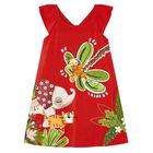 فستان بنات بطبعة باللون الأحمر, 1, hi-res