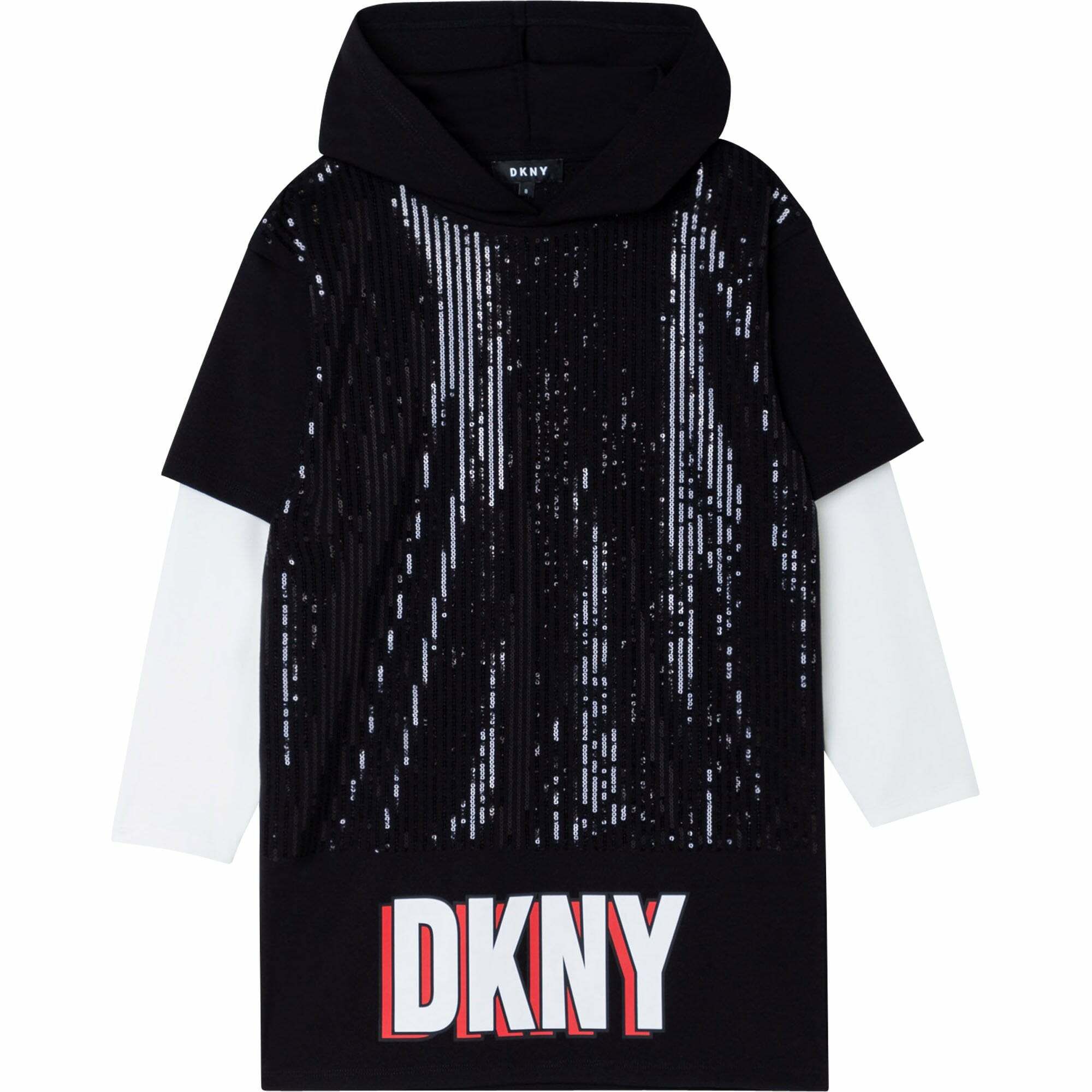 DKNY Girls Black Logo Dress Junior Couture USA