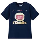 Boys Navy Blue Robot T-Shirt, 2, hi-res