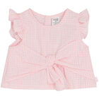 Younger Girls Pink Gingham Shorts Set, 1, hi-res