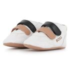 Baby Boys White Logo Pre Walker Shoes, 1, hi-res