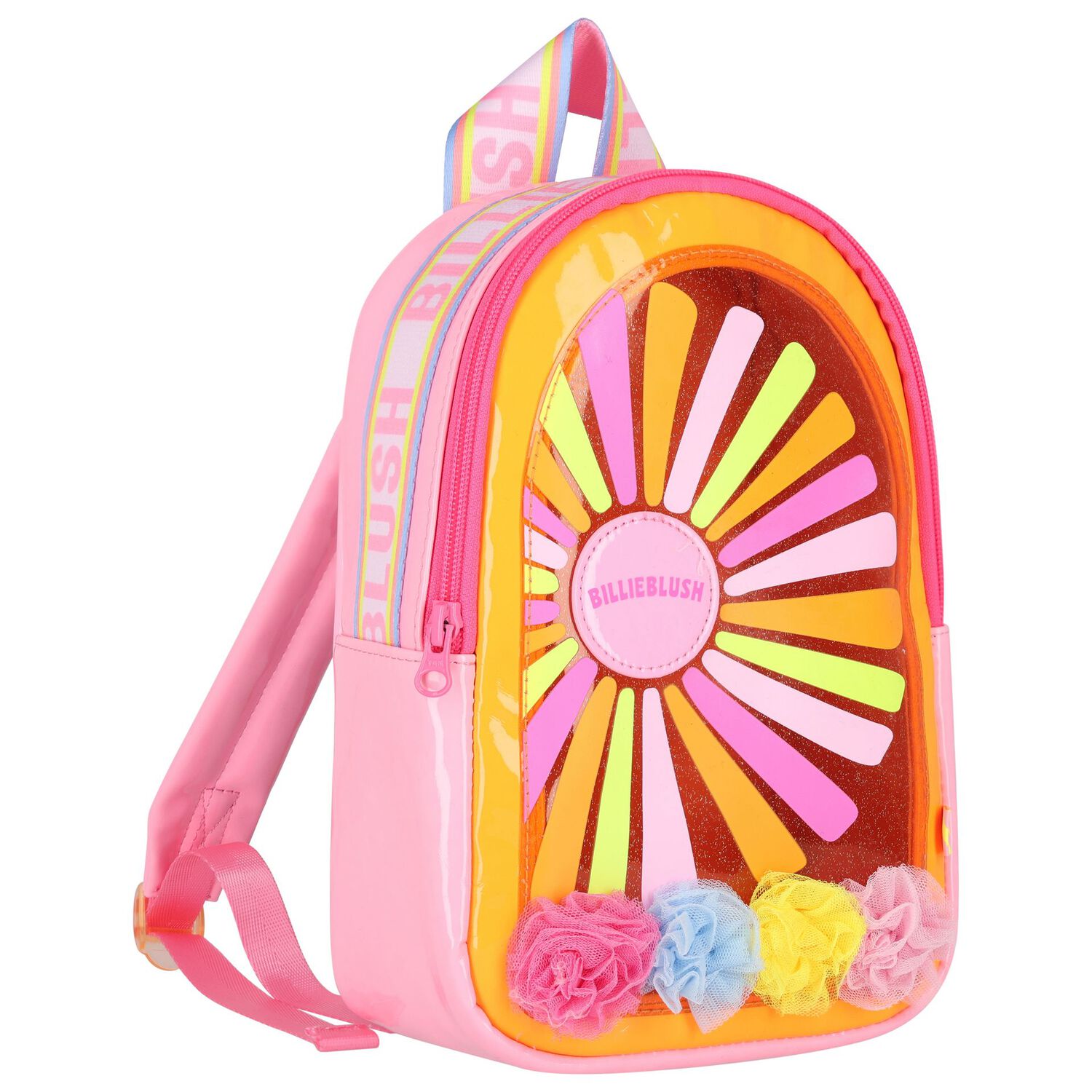 Girls Pink & Orange Sun Backpack, 1, hi-res