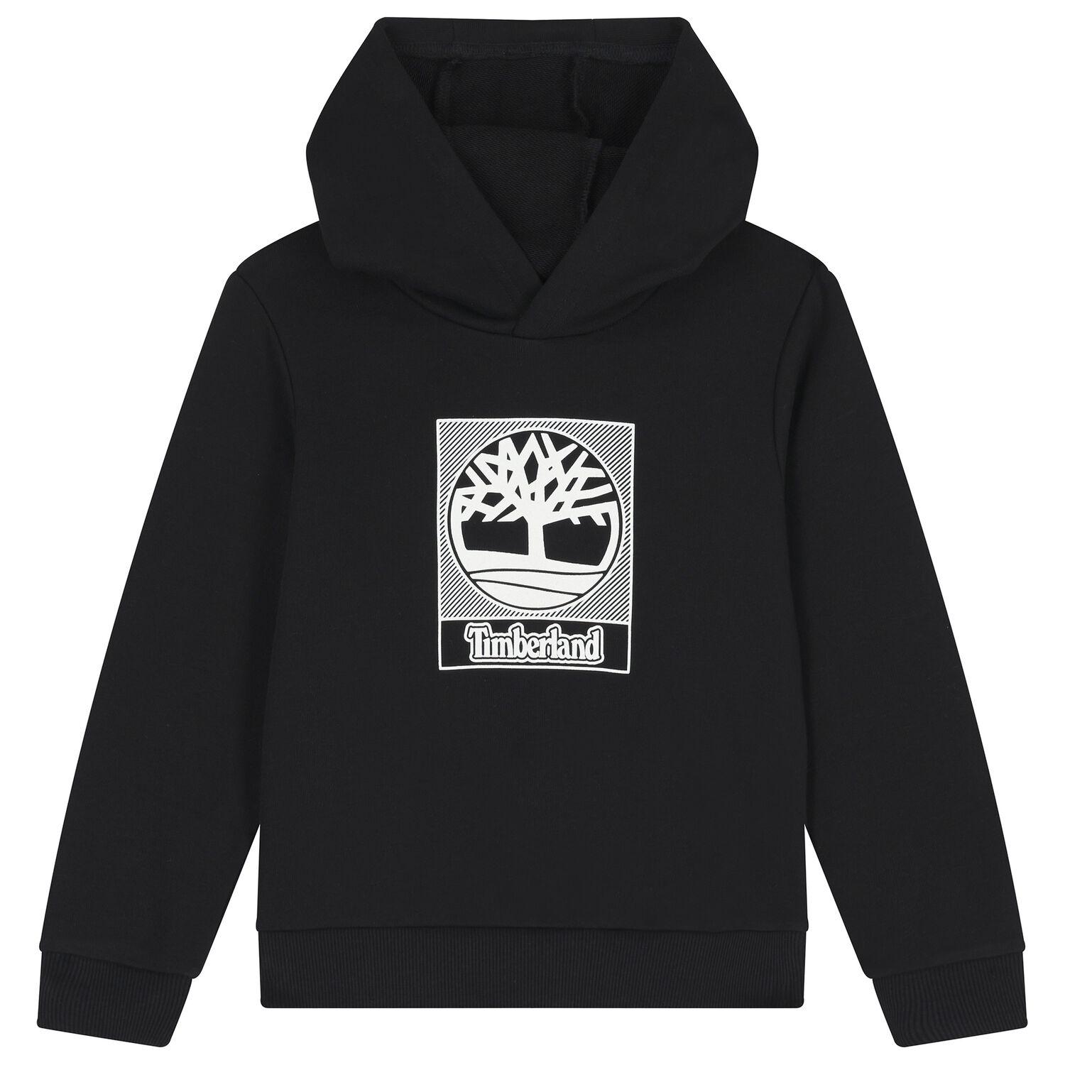 Boys Black Logo Hooded Top, 1, hi-res image number null