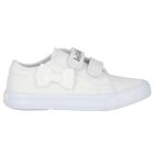 Girls White Logo Bow Shoes, 1, hi-res