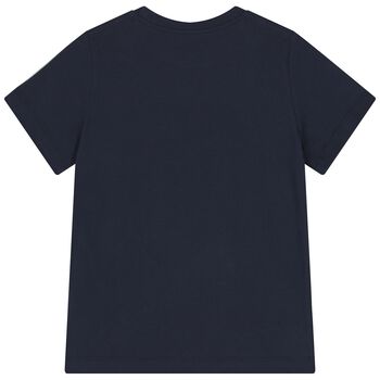 Boys Navy Blue Logo T-Shirt