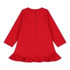 Baby Girls Red Teddy Bear Dress, 1, hi-res