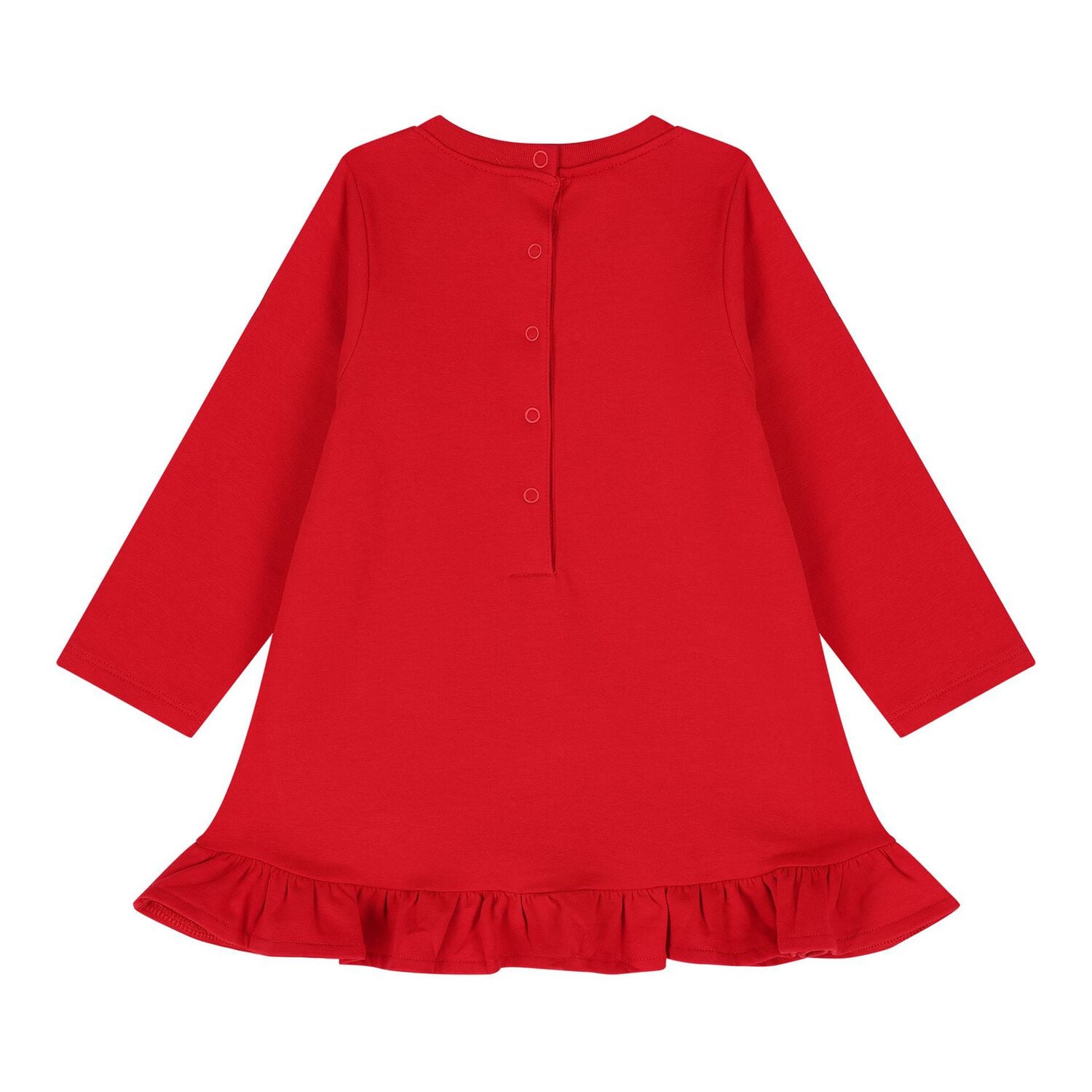 Baby Girls Red Teddy Bear Dress, 1, hi-res
