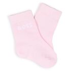 Baby Girls White & Pink Logo Socks ( 3-Pack ) , 1, hi-res