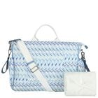 Blue & White Zig Zag Baby Changing Bag, 1, hi-res