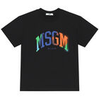 تيشيرت أولاد بالشعار باللون الاسود, 2, hi-res