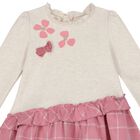 فستان بنات باللون العاجى والوردى, 1, hi-res