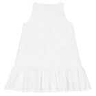 Girls White Zigzag Dress, 1, hi-res