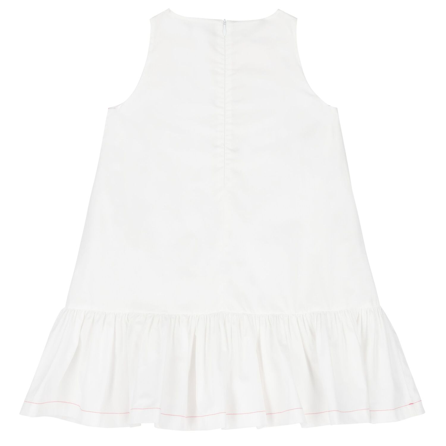 Girls White Zigzag Dress, 1, hi-res
