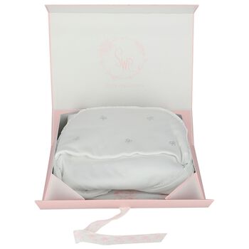 Baby Girls White Crystal Bow Nest