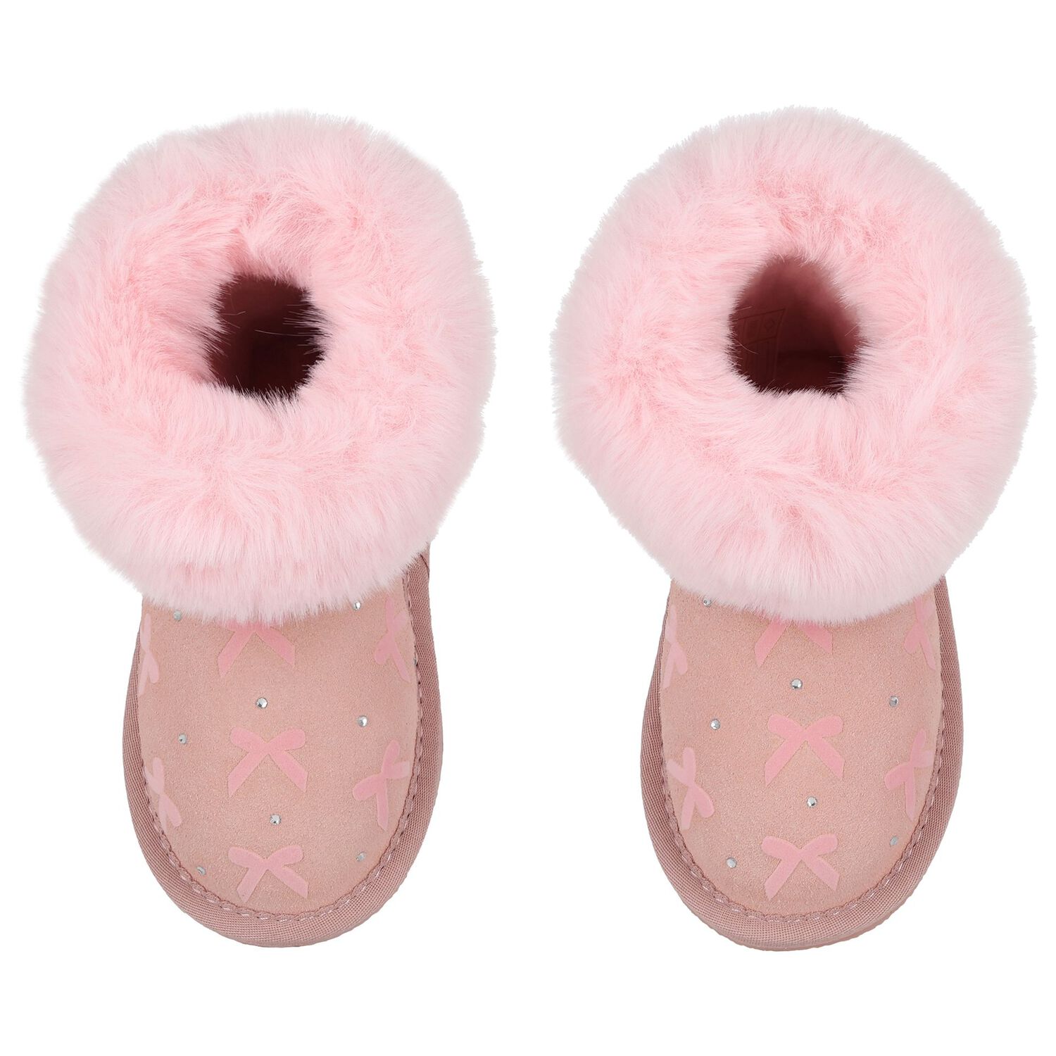 حذاء باللون وردي من الجلد المدبوغ للبنات مع فيونكة, 1, hi-res