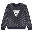 Boys Navy Blue Logo Sweartshirt, 2, hi-res