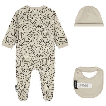 Baby Boys Beige Ikonik Karl Babygrow Gift Set