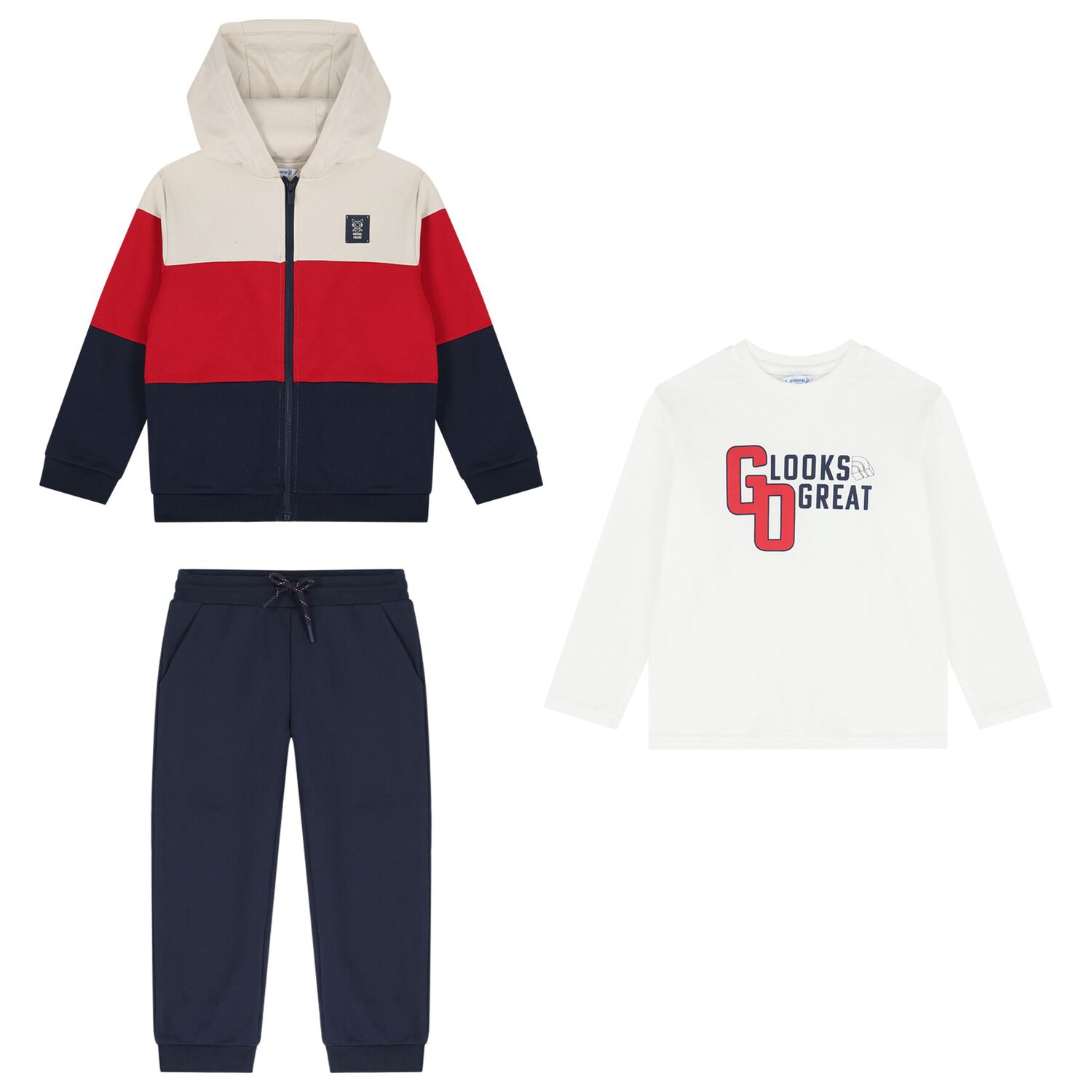 Boys Multi-Coloured Tracksuit Set (3 Piece), 2, hi-res