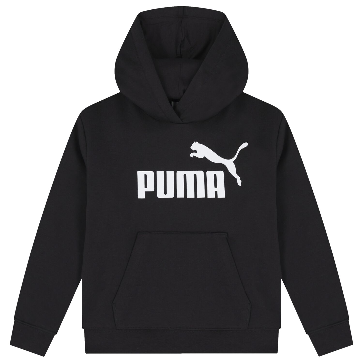 Girls Black Logo Hooded Top, 1, hi-res