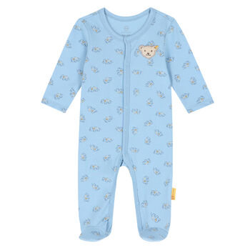 Baby Boys Blue Elephant & Teddy Babygrow