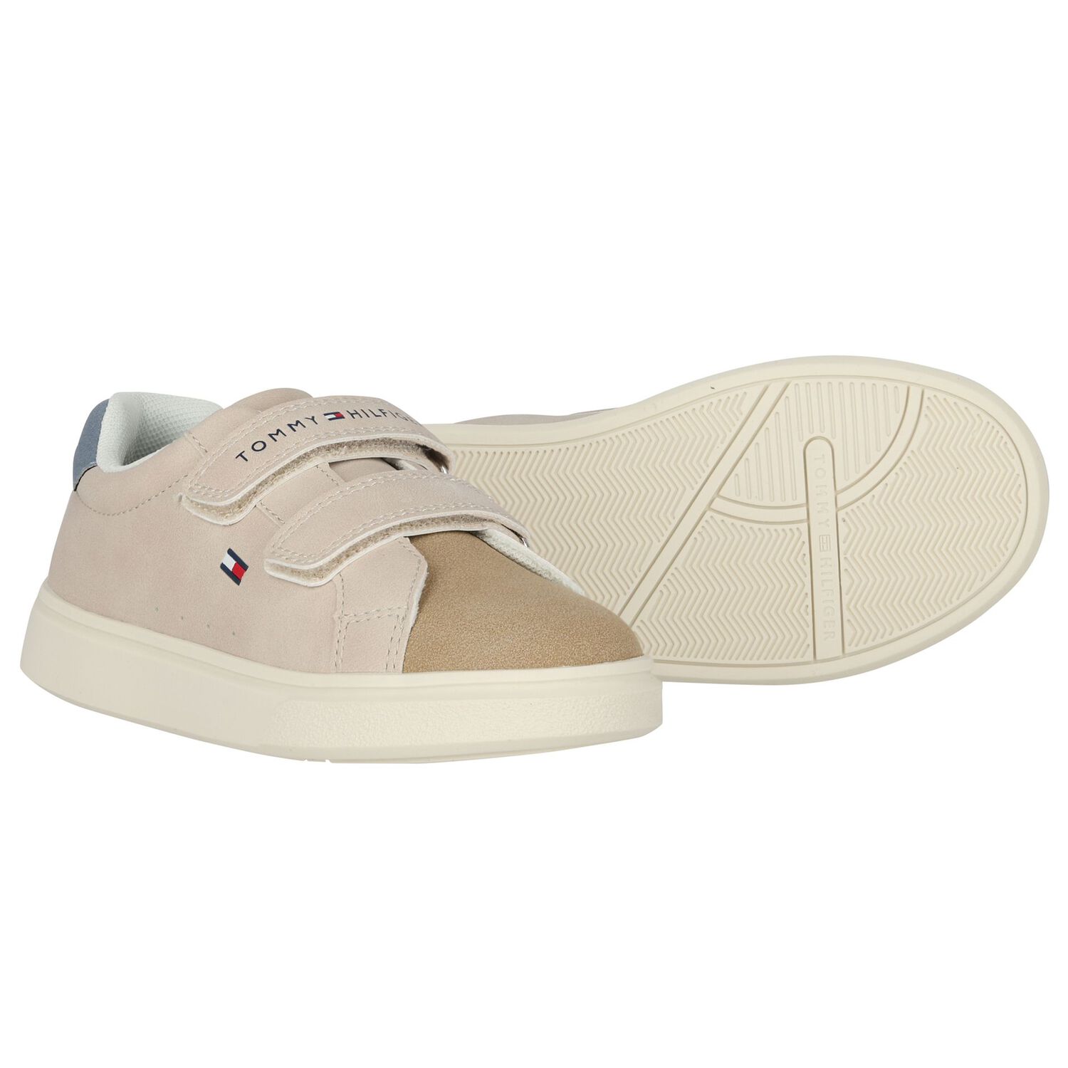 Boys Beige Logo Trainers, 1, hi-res