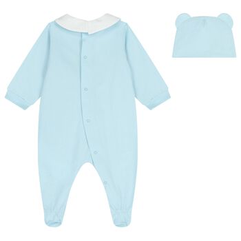 Blue Teddy Bear Logo Babygrow Gift Set 