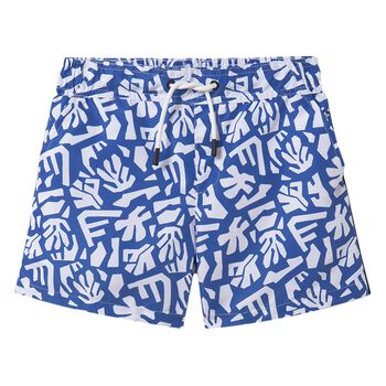 Boys Blue & White Swim Shorts