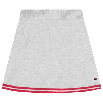 Girls Grey Logo Knitted Skirt