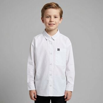 White Embroidered Logo Shirt