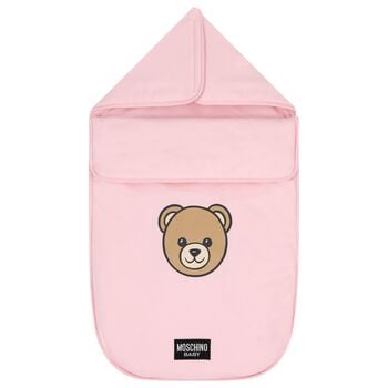 Baby Girls Pink Teddy Bear Logo Baby Nest