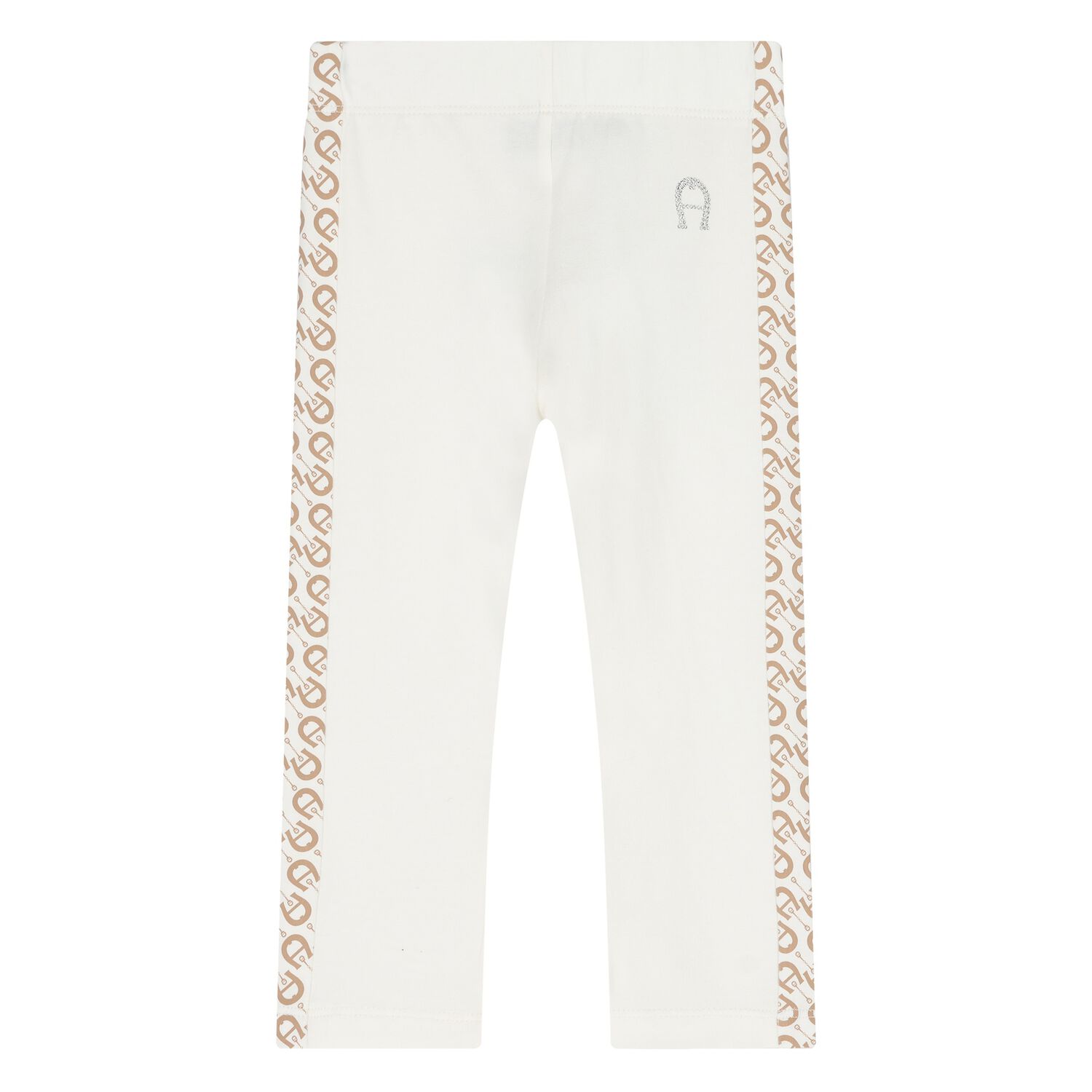 Younger Girls Ivory Logo Leggings, 1, hi-res