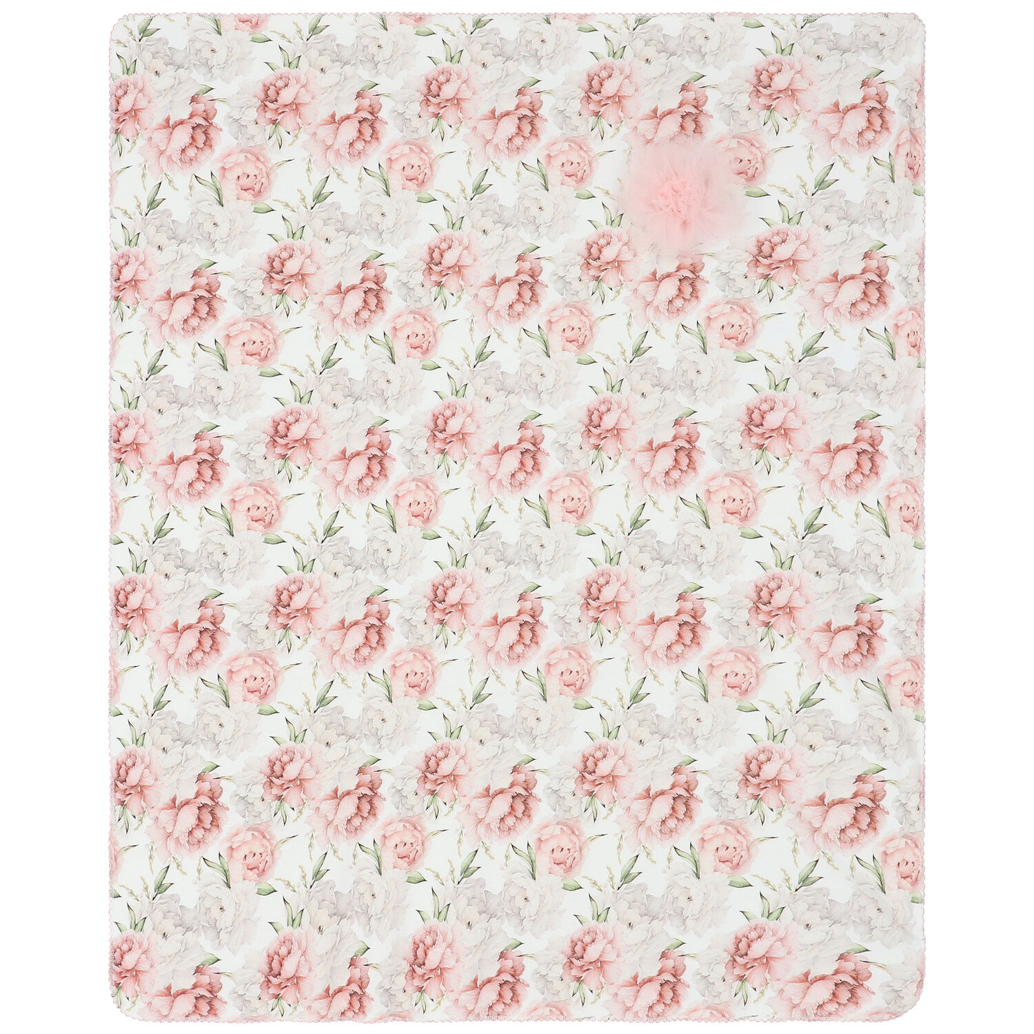 Baby Girls White Floral Blanket, 1, hi-res image number null
