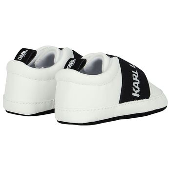 White Logo Baby Pre-Walker Shoes