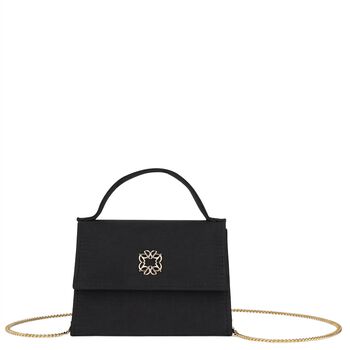 Girls Black Satin Handbag ( 13cm )