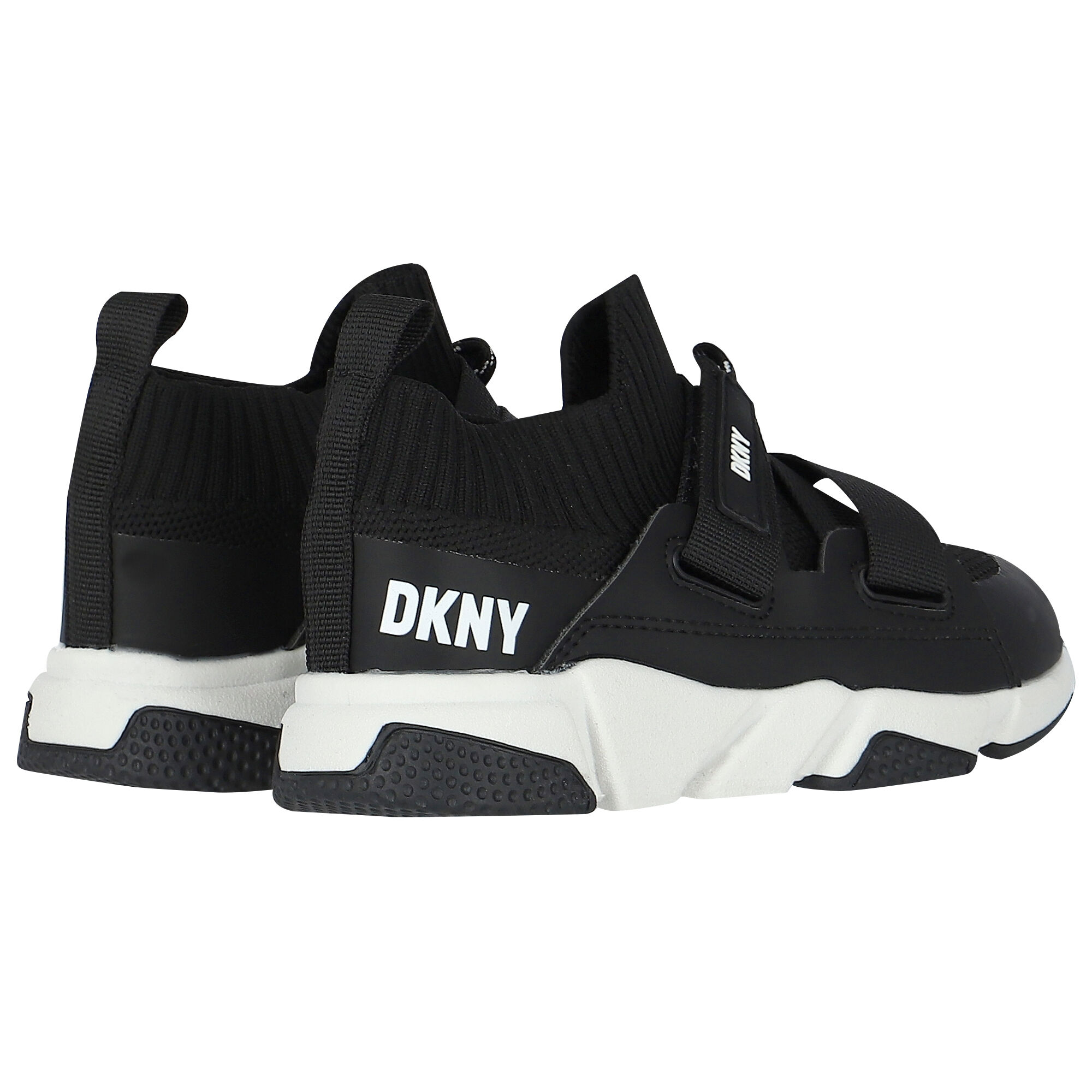 Dkny black clearance and white trainers