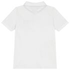 Boys White Logo Polo Shirt, 1, hi-res