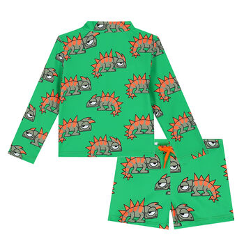 Younger Boys Green Chameleon Bodysuit Set