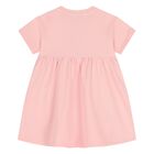 Younger Girls Pink Teddy Bear Logo Dress , 1, hi-res
