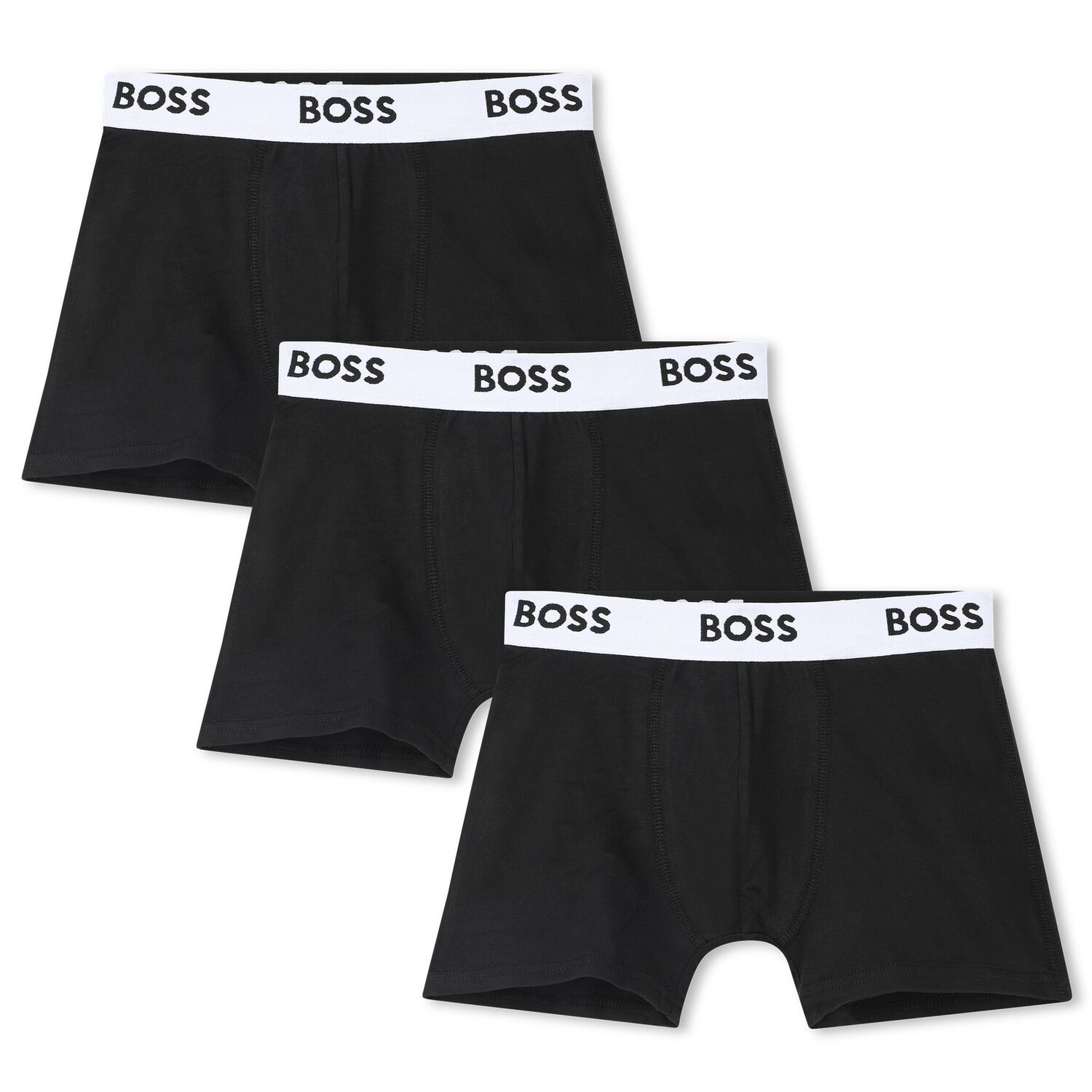 Boys Black Boxer Shorts (3-Pack), 1, hi-res