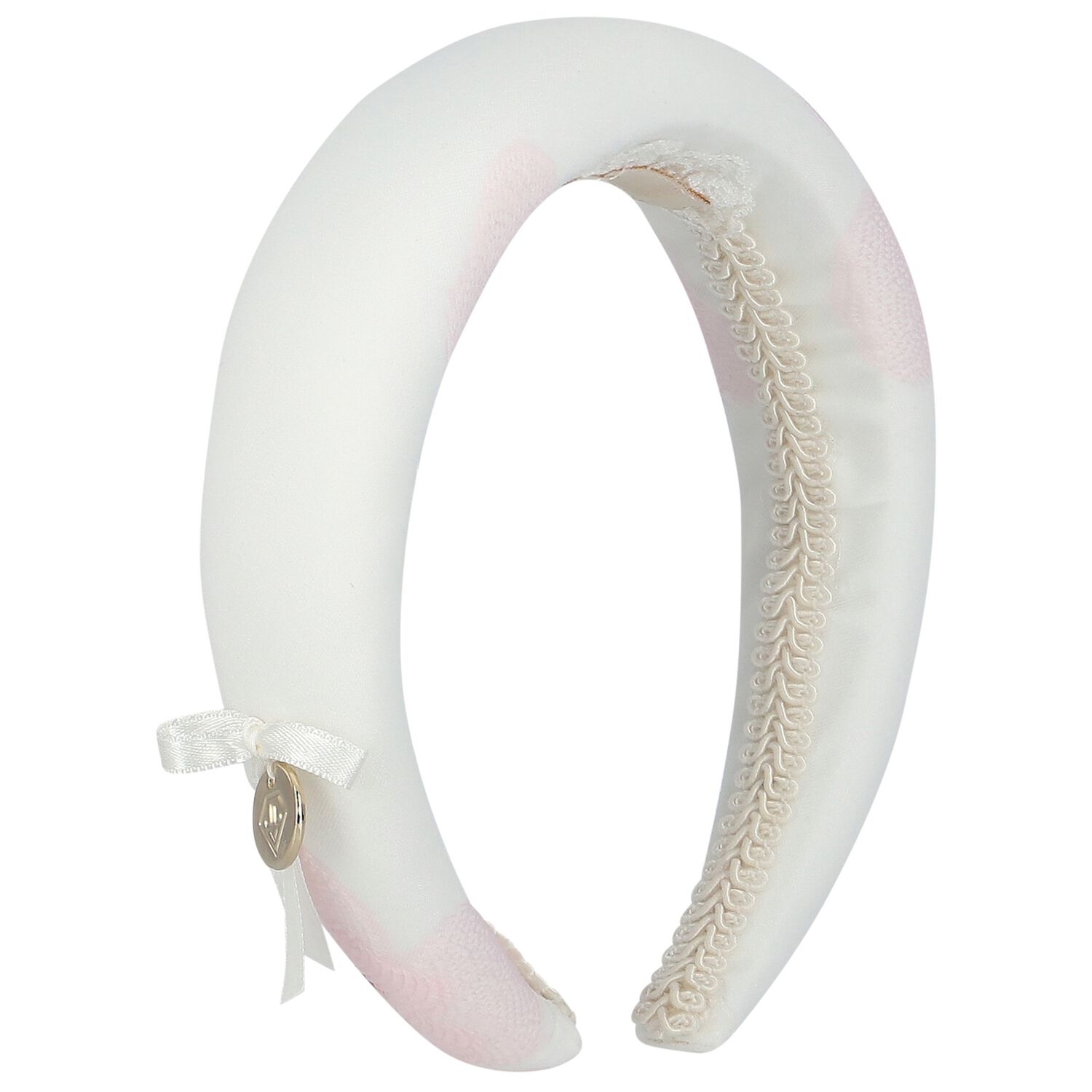 Girls Pink & White Jacquard Headband, 1, hi-res image number null