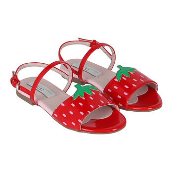 Girls Red Strawberry Sandals