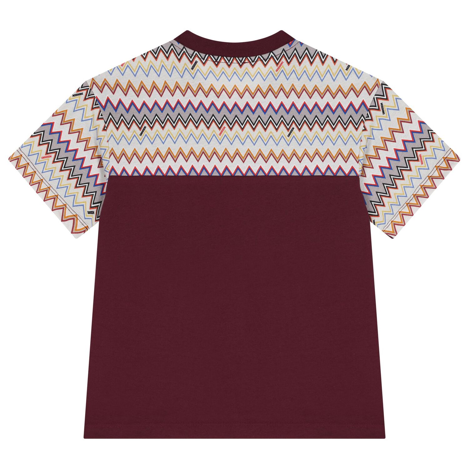 Boys Burgundy Zigzag T-Shirt, 2, hi-res image number null